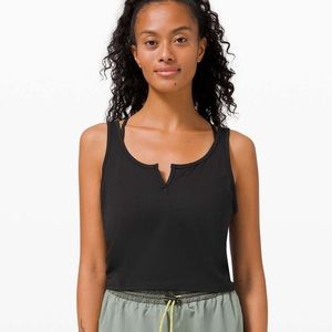 Lululemon Black Cropped Henley Tank